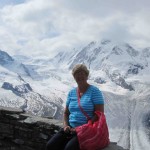 Sue in the Swiss Alps near the Matterhorn